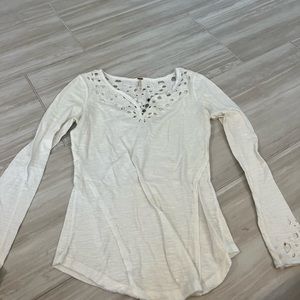 Free People Cut Out Henley Shirt